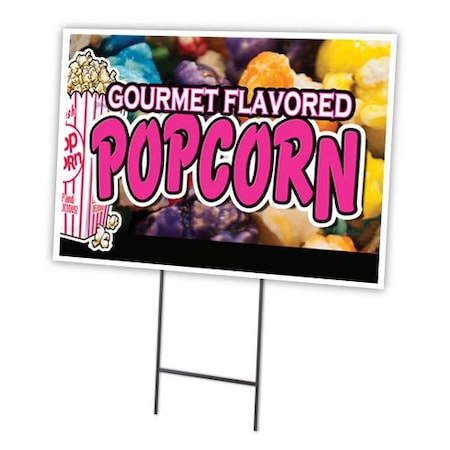 Gourmet Flavored Popc Yard Sign & Stake Outdoor Plastic Coroplast Window